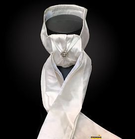 Манишка Bianka шелк, белая/стразы КД