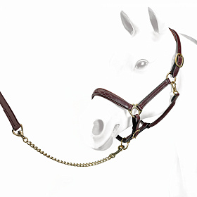 Недоуздок кожаный с прострочкой