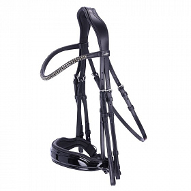 Оголовье мундштучное Monticelli со стразами и с лаковым капсюлем