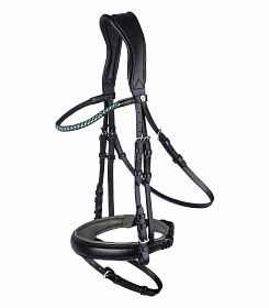 Уздечка X-Line New Green с самозатягивающимся капсюлем и поводом