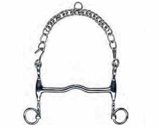 Мундштук с короткими рычагами, тонкое грызло