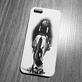 Чехол на iPhone "Девочка на пони"